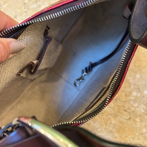 Dooney & Bourke Luna Red Croc Hobo Shoulder Bag Excellent Preowned Gorgeous - Picture 13 of 16